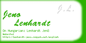 jeno lenhardt business card